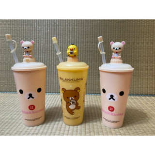 全新～可愛小黃鴨、可愛熊熊手拿式吸管杯、飲料杯、茶飲杯、隨手杯（全新未使用）