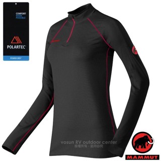 【MAMMUT 長毛象】XL零碼送》女 半開襟長袖排汗衣 Polartec Comfort 4S 長袖T恤 09170