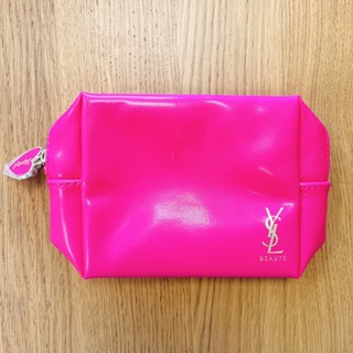 YSL 桃紅化妝包 聖羅蘭 化妝包 收納包 盥洗包 coco彩購