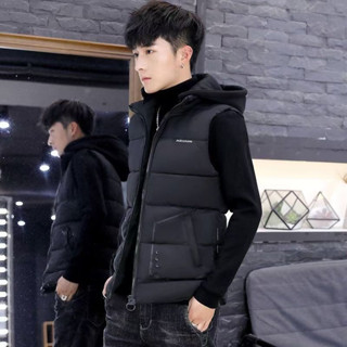 韓版外套 羽絨棉 秋冬款 男裝 無袖 馬甲 背心 男生外套 時尚 短款 修身 坎肩 加厚 馬甲背心 外搭背心 背心外套