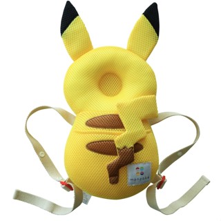 日本限定!! 現貨 monpoke皮卡丘 寶可夢 嬰兒學步防撞揹包 護頭枕 透氣材質 肩帶可調節