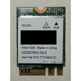 Qualcomm Atheros Killer 1535 筆電無線網絡卡【Wireless，AC】