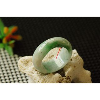 特價U3729玉戒指❀17#瑕疵品 翡翠玉A貨水潤飄陽綠寬版戒圈指環戒子【緬甸玉翠軒】玉首飾品 男女款式