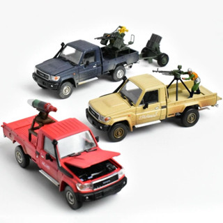 【六四分之一】RM｜TOYOTA LAND CRUISER LC79｜中東民兵組織 塔利班 改裝皮卡｜1/64合金模型車