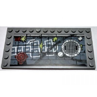 LEGO 樂高 深灰色 6X12 底板 邊緣帶點 印刷 公園 跳格子 6178pb013