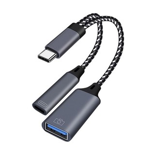 USB Type-C 二合一 OTG 轉接線(傳輸+充電) USB母轉Type-C公 傳輸 可連隨身碟 筆電平板手機 可