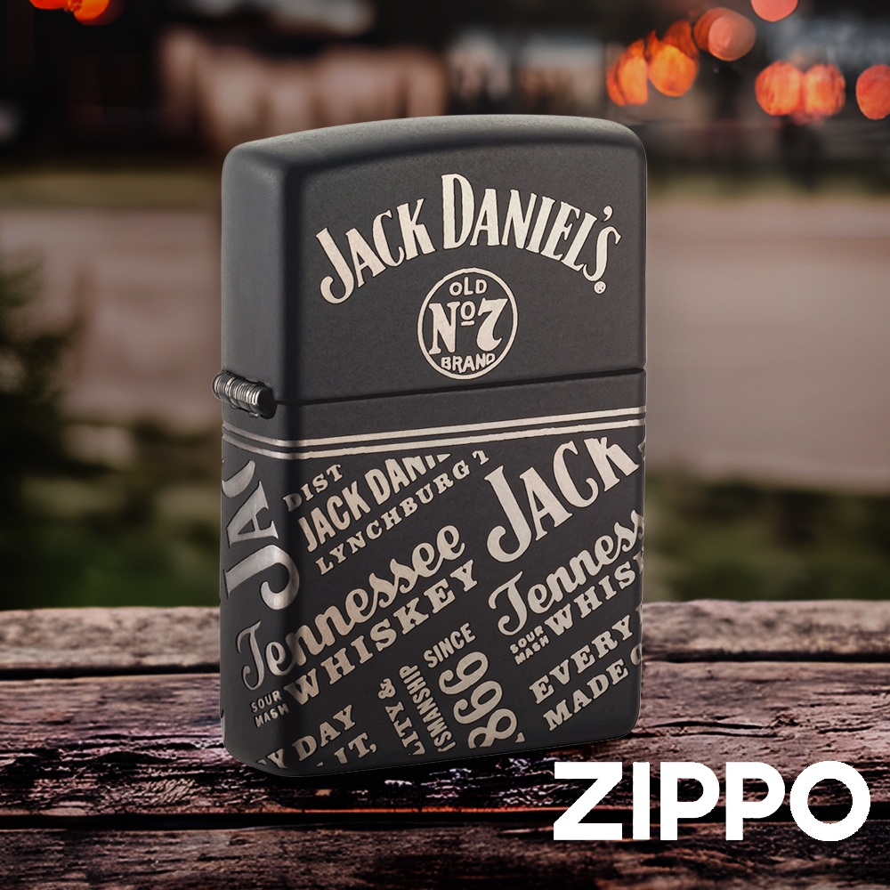 ZIPPO 46279 Jack Daniel's防風打火機 黑色啞漆機身 雷雕工藝 傑克丹尼威士忌 經典傳承 終生保修