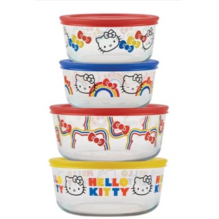 Pyrex DISNEY迪士尼 聯名設計款米奇米妮 / Hello Kitty玻璃保鮮盒含蓋組#1459394