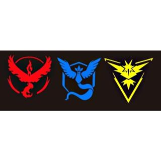 [閃電鳥 急凍鳥 火焰鳥]簍空貼紙 寶可夢 Pokemon GO 神氣寶貝 防水抗UV 紅色 黃色 藍色 彩貼