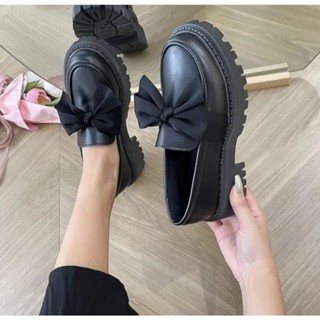 樂福鞋 莫卡辛造型大蝴蝶結平底鞋 休閒鞋 牛津鞋 厚底鞋-est shoes