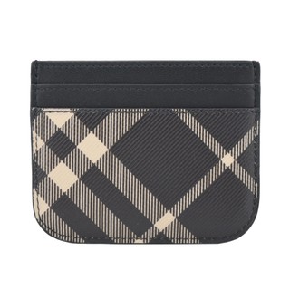 BURBERRY 經典格紋卡片夾(黑色/白布色)｜100%原廠真品｜JS Maxx官方旗艦館