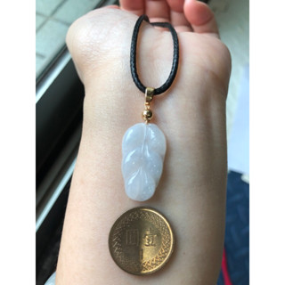緬甸玉天然A貨翡翠玉墜 冰種 粉色 葉子 金枝玉葉
