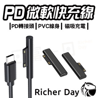 微軟 PD充電線 Type-c轉Surface pro3 pro4 pro5 pro6 GO PD轉接頭