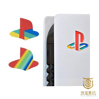 【就是要玩】PS PS5 側蓋LOGO彩色貼 原祖 懷舊 貼紙 彩色 復古 PS SLIM PRO 數位 光碟 改裝