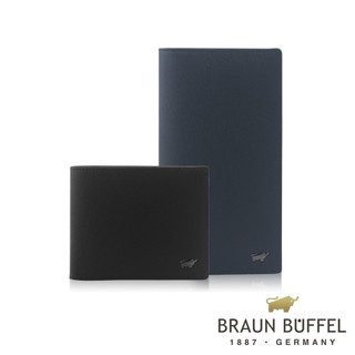 【寧寧精品】台中35年老店 BRAUN BUFFEL 德國小金牛男長夾 默瑟-II 印度藍 BF384-631 男長夾