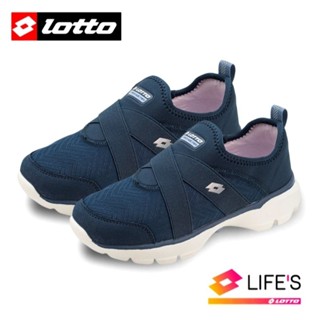 義大利LOTTO 女款 樂活健走鞋 EASY WEAR 回彈 緩震 深藍色/LT4AWX5686