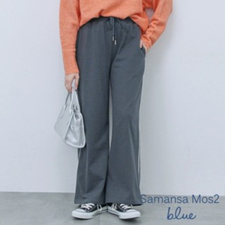 Samansa Mos2 blue 運動風燈芯絨修身線條長褲(0F000278010)