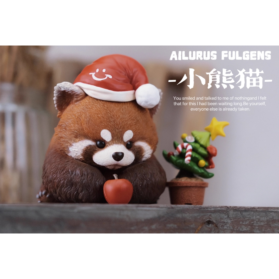 【那間模型】博物志 聖誕節限定 小熊貓 熊 紅熊貓 小浣熊  仿真 動物 模型 公仔 寵物 玩具
