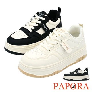 papora 小白鞋 鬆糕休閒鞋 學生鞋 厚底鞋 ~ 正常