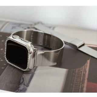 【S10可用｜新品現貨】 顯膚白 貓眼光滑不鏽鋼錶帶 適用Apple Watch S9 8 45 46 41 42mm