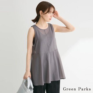 Green Parks 透膚微光澤長版無袖上衣(6P43L0G0230)