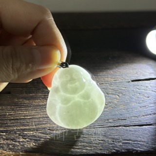 【御古齋】精選天然 緬甸玉 A貨翡翠 彌勒佛 財神 項鍊 墜飾 心中帶佛 招財避邪 質優厚莊 透光 附墜鍊 1113
