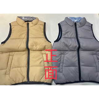 全新 麗嬰房羽絨背心雙面穿 果綠/粉/卡其/灰