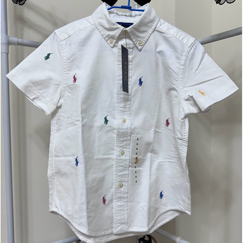Polo ralph lauren 男童男大童滿版彩色刺繡小馬襯衫