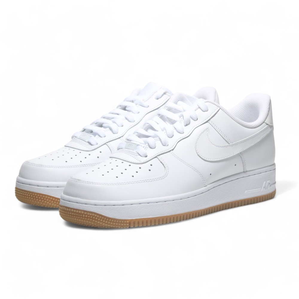 NIKE 休閒鞋 AIR FORCE 1 全白 焦糖底 AF1 復古 男 DJ2739-100