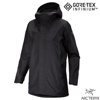 【ARCTERYX 始祖鳥】女 防風透氣 軟殼連帽防水外套 GORE-TEX 中長外套/黑 X000007300