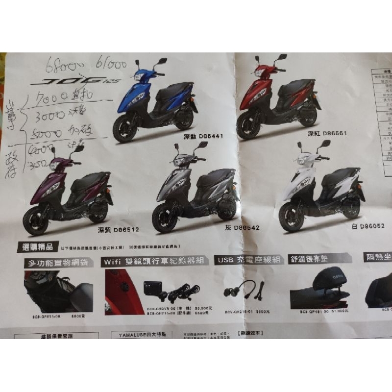 售 購買機車折扣，汰舊換新補助（政府貨物稅減免4000，老舊機車減免5000）