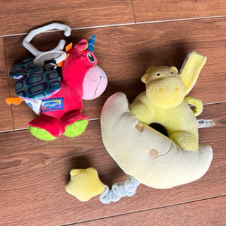 2件1組🇩🇪德國 NUK音樂拉鈴玩偶 + 🇦🇺澳洲Playgro 獨角獸🦄️安撫娃娃車掛 二手9成新