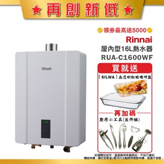 林內【RUA-C1600WF NG1】屋內強制排氣型熱水器(16L)(三段火排)天然氣(含全臺安裝)