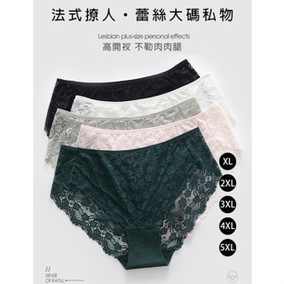 【Omilin】臺灣現貨 大尺碼內褲 XL-5XL蕾絲高衩純棉內褲 加大 性感內褲 女內褲 蕾絲內褲 中腰內褲 無痕內褲