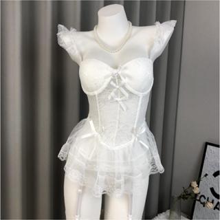 【簡美麗人】情趣內衣 小胸顯大性感內衣 胸墊鋼圈內衣套裝 蕾絲透視吊帶 馬甲束身套裝 情趣睡衣 調情性感睡衣