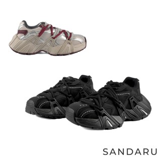 山打努SANDARU-老爹鞋 潮流雙鞋帶厚底真皮休閒鞋
