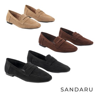山打努SANDARU-樂福鞋 復古質感麂皮懶人鞋