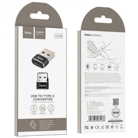 HOCO UA6 USB-A 轉TYPE-C轉換頭