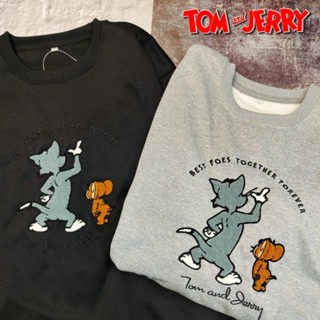 🐶olatoy🐱 日本 湯姆貓與傑利鼠 TOM and JERRY 立體刺繡卡通長袖加絨衣服大學T