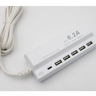 【Qonnect 】USB智慧型充電器 UB-06U 充電延長線 1.5米 6.2A 可同時充電六臺裝置