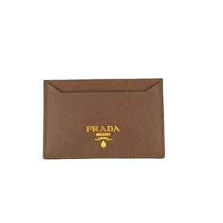 PRADA 牛皮壓紋名片夾 信用卡夾【銅鑼地精品】