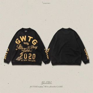 GAMETIME 2024 Fall & Winter Washed Typography Sweatshirt