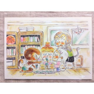 臺灣插畫家Ruyun 明信片 小猴子下棋