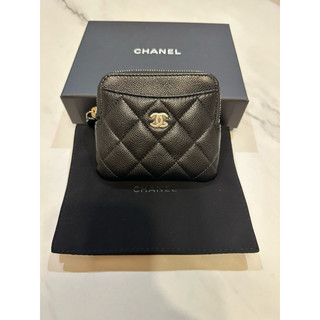 🎄全新🎄Chanel 吐司零錢包 黑金荔枝皮