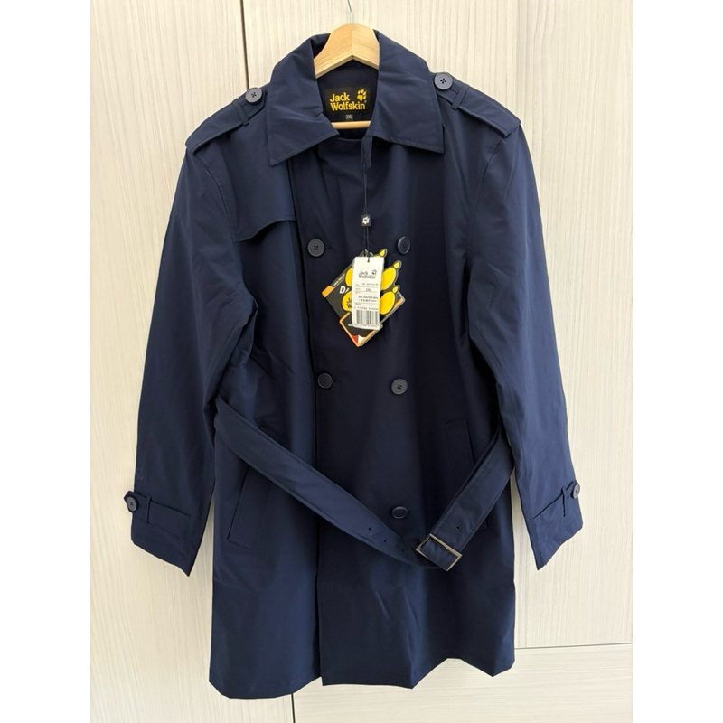 Jack Wolfskin 風衣 外套 長版 韓風 防風防潑水 藏青色 飛狼
