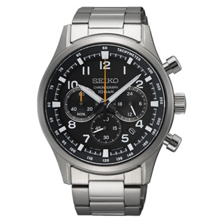 SEIKO 精工(SSB447P1/8T63-02M0D) CS系列 碼錶計時 三眼腕錶-黑麵