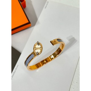 HERMES Clic chaine d'ancre豬鼻手環 PM - 錫器灰玫瑰金