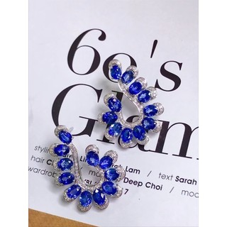 『台北奧斯珠寶』精品藍寶石耳環 藍寶石7.1克拉 (藍寶石.紅寶石.碧璽.尖晶石.託帕石.祖母綠.翡翠)