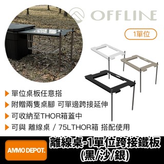 【彈藥庫】OFFLINE 離線桌-1單位跨接鐵板(黑/沙/銀) #OFL-OFTE1U-C