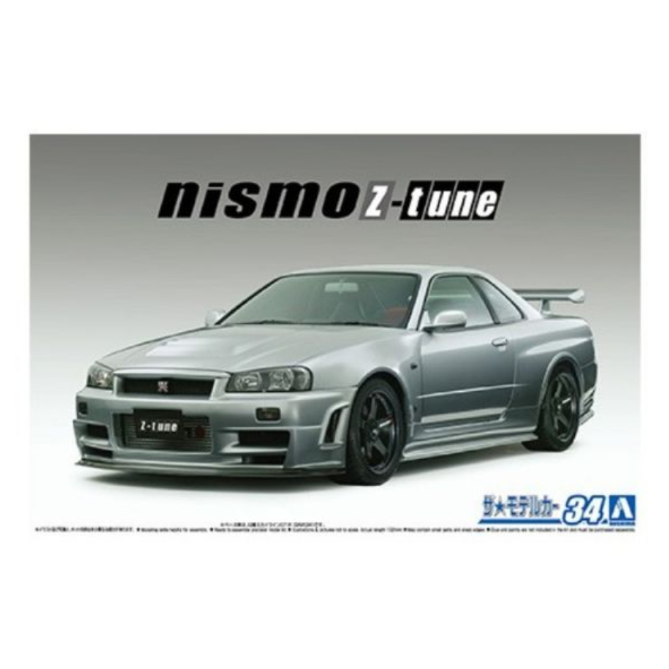 AOSHIMA 青島 1/24 模型車#34 日產Skyline BNR34 GT-R Z-tune '04 汽車模型